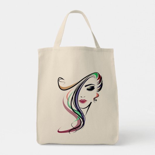 meisje Grocery Canvas tas (Achterkant)