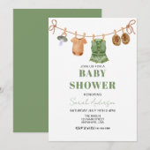 Meisje Groene Boho Babykleding Baby shower Kaart (Voorkant / Achterkant)