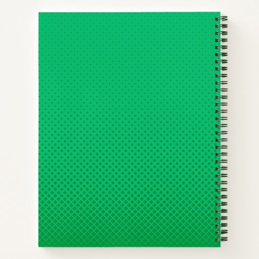 Meisje Groene Cartoon Naam School Onderwerp Notitieboek (Achterkant)