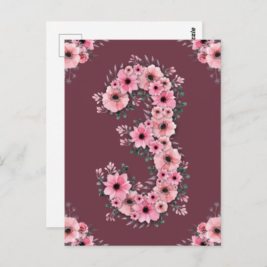 Meisje Grote 3e Verjaardag Roze Bloemen Groen Loof Briefkaart (Voorkant / Achterkant)