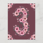 Meisje Grote 3e Verjaardag Roze Bloemen Groen Loof Briefkaart (Voorkant)