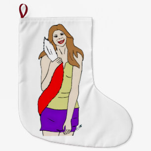 meisje grote kerstsok