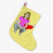 meisje grote kerstsok (Voorkant (Hangend))