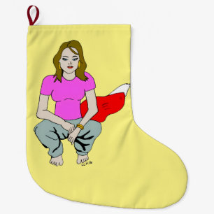 meisje grote kerstsok