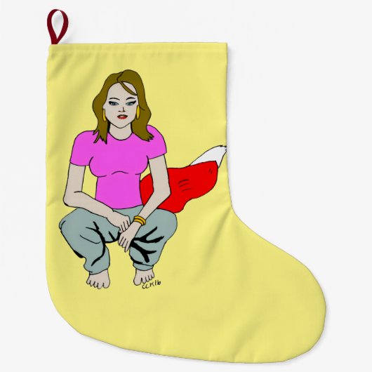 meisje grote kerstsok (Voorkant)