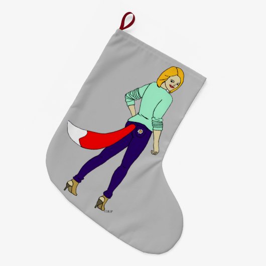 meisje grote kerstsok (Voorkant (Hangend))