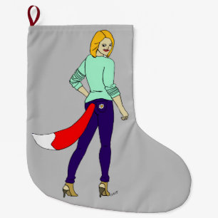 meisje grote kerstsok