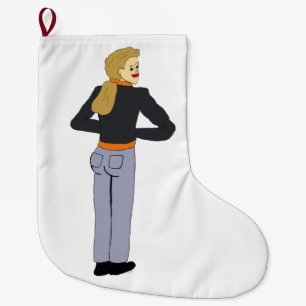 meisje grote kerstsok
