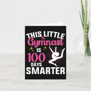 Meisje Gymnast Happy 100 dagen van School Gymnasti Kaart