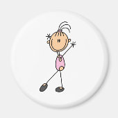 Meisje Gymnast in roze Magneet (Voorkant)