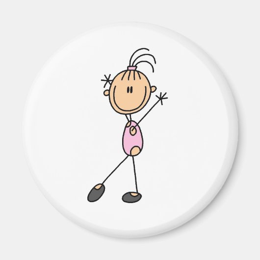 Meisje Gymnast in roze Magneet (Voorkant)