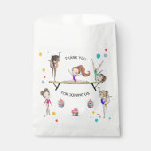 Meisje Gymnastiek Cupcake & Ballon Verjaardagsfees Bedankzakje (Voorkant)
