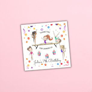 Meisje Gymnastiek Cupcake & Ballon Verjaardagsfees Servet