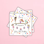 Meisje Gymnastiek Cupcake & Ballon Verjaardagsfees Servet