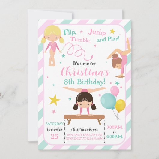 Meisje Gymnastiek Kaart (Voorkant)