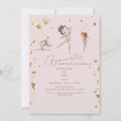 Meisje Gymnastiek Tumble & Twirl Verjaardagsfeest Kaart (Voorkant)