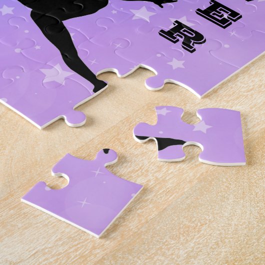 Meisje Gymnastiek Vaardigheden Pastel Sterren Krui Legpuzzel (Zijkant)