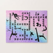 Meisje Gymnastiek Vaardigheden Pastel Sterren Krui Legpuzzel (Horizontaal)