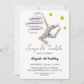 Meisje Gymnastische Verjaardag uitnodiging (Voorkant)