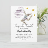 Meisje Gymnastische Verjaardag uitnodiging (Staand voorkant)