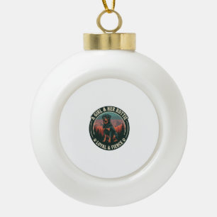Meisje Haar Rottie Trouw Fierce Rottweiler Hond Be Keramische Bal Ornament