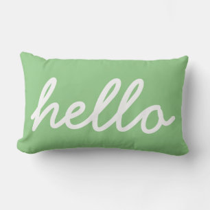 Meisje Hallo Mint Typography Lumbar Pillow Kussen