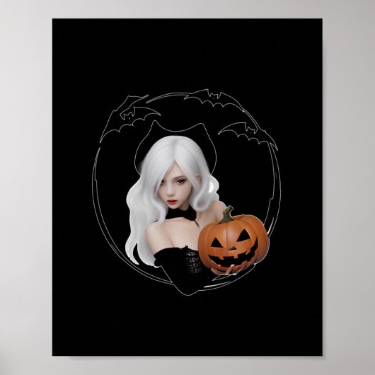 Meisje Halloween Festivals Sticker Poster (Voorkant)