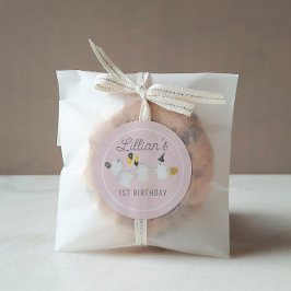 Meisje Halloween Ghost Verjaardagsfeest Ronde Sticker