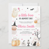 Meisje Halloween Little Boo Baby shower Kaart (Voorkant)