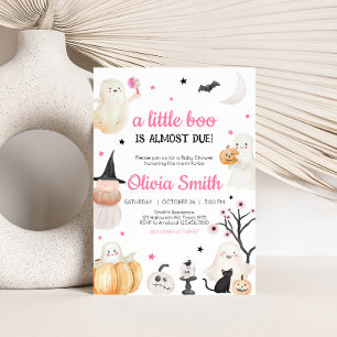 Meisje Halloween Little Boo Baby shower Kaart