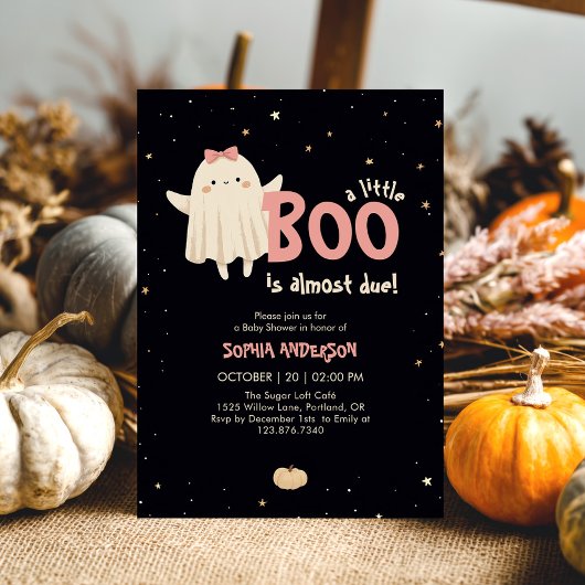 Meisje Halloween Little Boo krijgt Baby shower Kaart