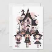 Meisje Halloween Verjaardag heksen elke leeftijd Save The Date (Achterkant)