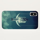  meisje halve maan gotisch blauw wit Case-Mate iPhone case (Achterkant (horizontaal))