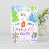 Meisje Happy Camping Verjaardag Kaart (Staand voorkant)