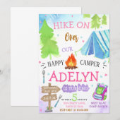 Meisje Happy Camping Verjaardag Kaart (Voorkant / Achterkant)