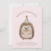 Meisje Hedgehog Verjaardag Uitnodigingen (Voorkant)