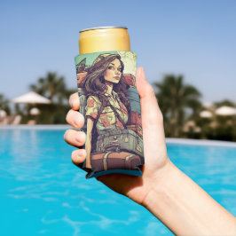 Meisje heeft bagage seltzer blikjeskoeler