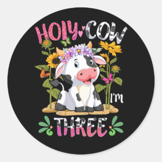 Meisje Heilige Koe Ik ben drie jaar oud, 3e verjaa Ronde Sticker