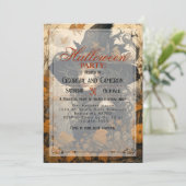 Meisje heks Halloween illustratie Kaart (Staand voorkant)