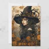 Meisje heks Halloween illustratie Kaart (Achterkant)