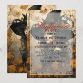 Meisje heks Halloween illustratie Kaart (Voorkant / Achterkant)