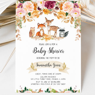 Meisje Herfst Bos Baby Shower Kaart
