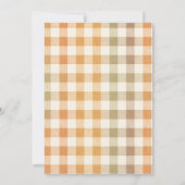 Meisje Herfst Bruiloft Gingham Bloem Terracotta Kaart (Achterkant)
