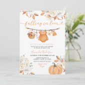 Meisje Herfst Clothesline Herfst Baby shower Uitno Kaart (Staand voorkant)
