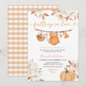 Meisje Herfst Clothesline Herfst Baby shower Uitno Kaart (Voorkant / Achterkant)