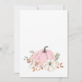 Meisje Herfst Pompoen Eerste Verjaardag Party Kaart (Achterkant)