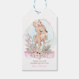 Meisje Herten Baby shower Favor Cadeaulabel