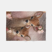 Meisje Herten Bloem Pearl Fleece Deken (Voorkant (Horizontaal))