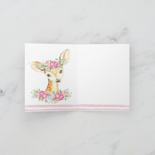 Meisje Herten Dank je kaarten (Binnen)