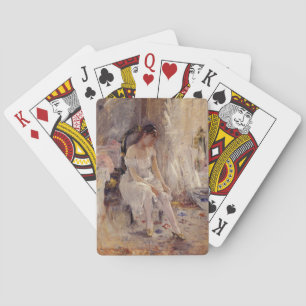 Meisje Het Aantrekken van Haar Kousen (door Berthe Pokerkaarten